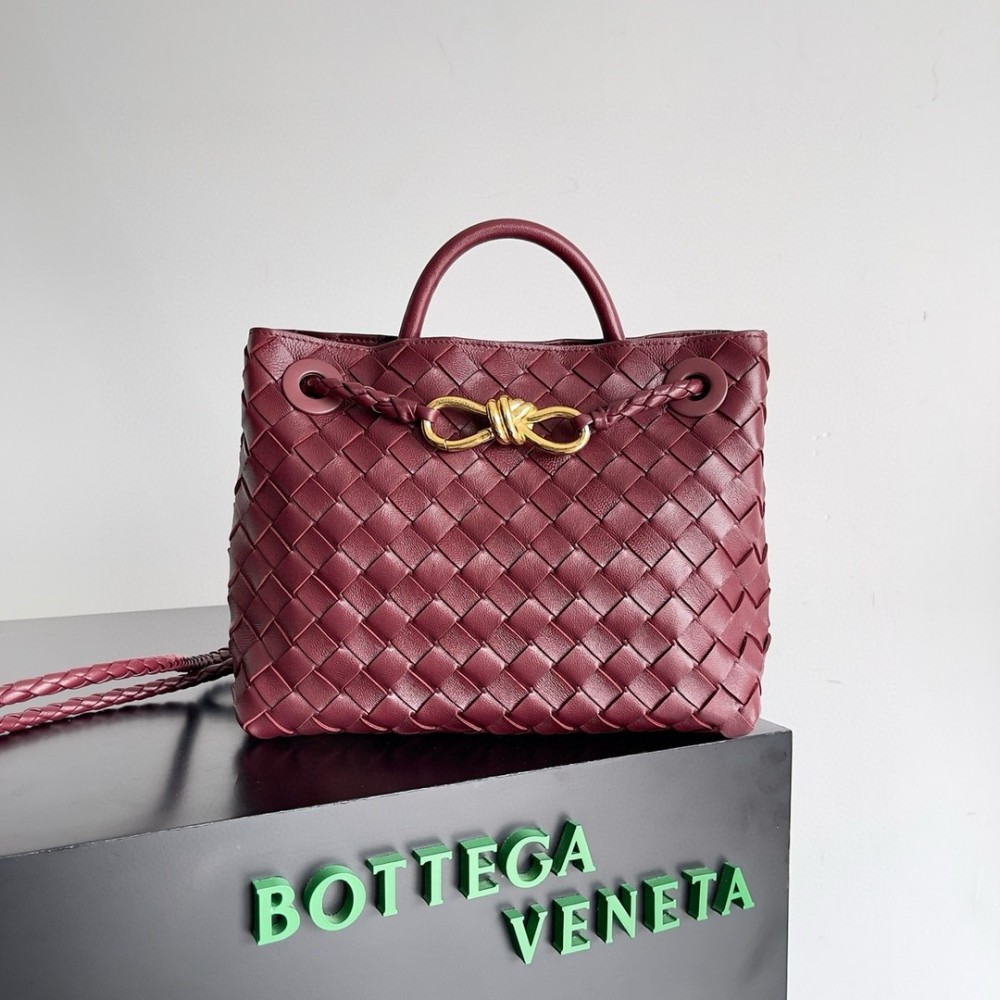 Bottega Veneta Andiamo Small Bag in Barolo Intrecciato Lambskin BVBS12004