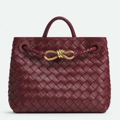 Bottega Veneta Andiamo Small Bag in Barolo Intrecciato Lambskin BVBS12004