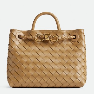 Bottega Veneta Andiamo Small Bag in Praline Intrecciato Lambskin BVBS12006