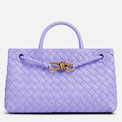 Bottega Veneta Andiamo Small East/West Bag in Lilas Intrecciato Lambskin BVBS12010