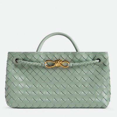 Bottega Veneta Andiamo Small East/West Bag in Sauge Intrecciato Lambskin BVBS12011