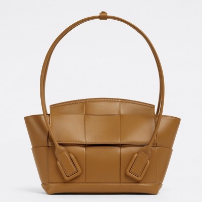 Bottega Veneta Arco Small Bag In Caramel Intrecciato Calfskin BVBS12041