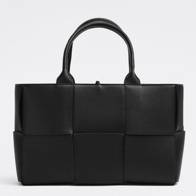 Bottega Veneta Arco Small Tote In Black Grained Leather BVBS12539