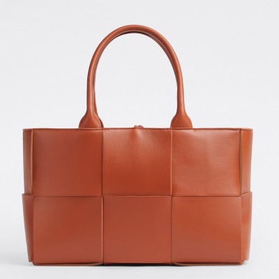 Bottega Veneta Arco Small Tote In Maple Intrecciato Lambskin BVBS12540