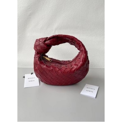 Bottega Veneta BV Jodie Mini Bag In Dark Red Intrecciato Lambskin BVBS12307