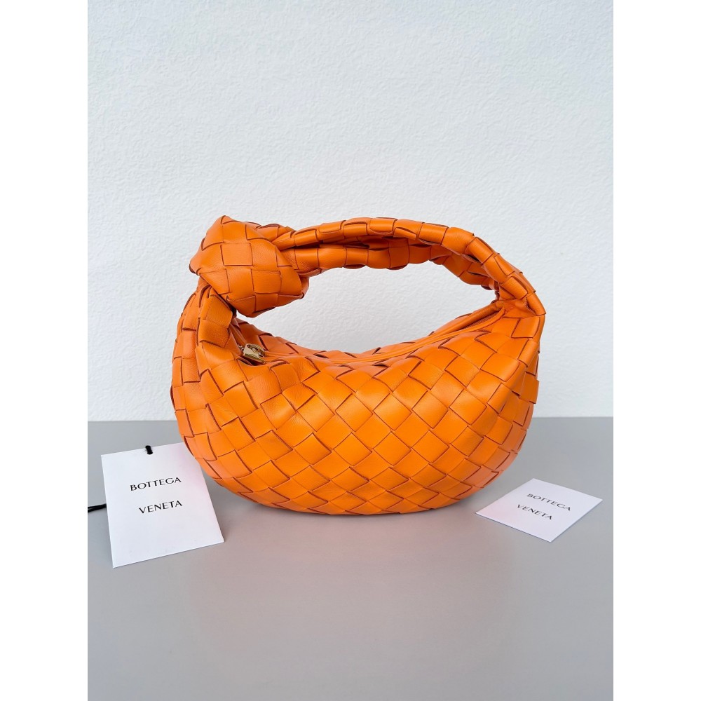 Bottega Veneta BV Jodie Mini Bag In Orange Intrecciato Lambskin BVBS12315