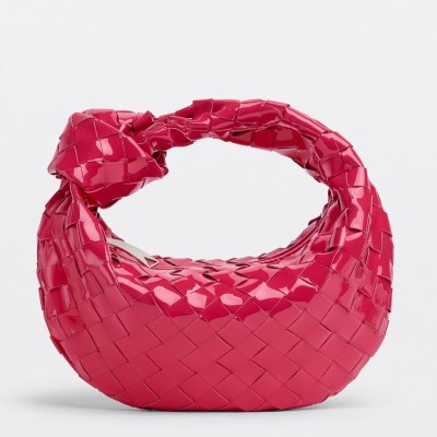 Bottega Veneta BV Jodie Mini Bag In Red Intrecciato Patent Leather BVBS12319