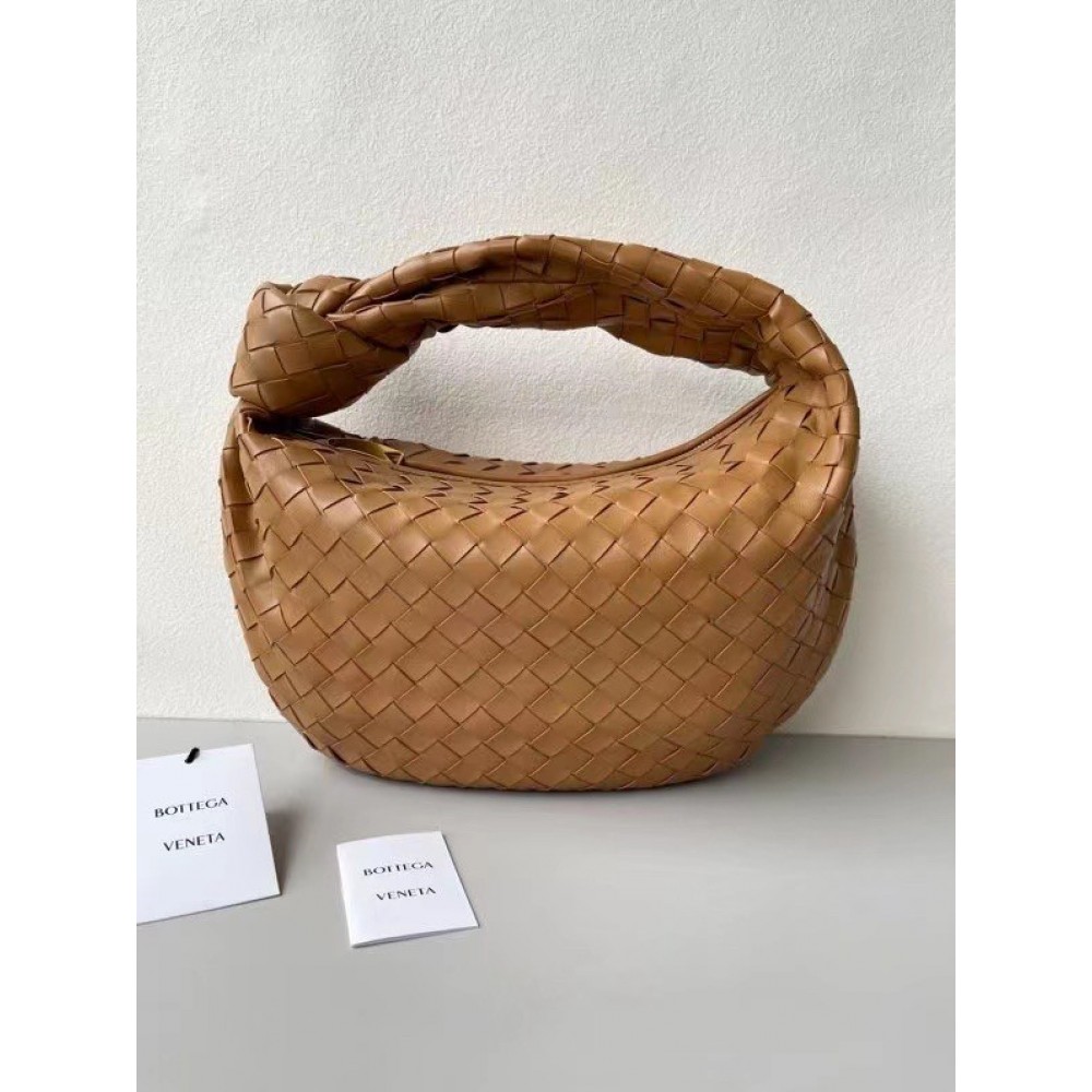 Bottega Veneta BV Jodie Teen Bag In Caramel Intrecciato Leather BVBS12333