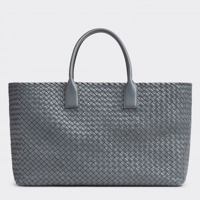 Bottega Veneta Cabat Large Bag In Thunder Intrecciato Lambskin BVBS12071