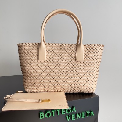 Bottega Veneta Cabat Medium Bag In Melon Intrecciato Lambskin BVBS12076