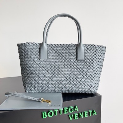 Bottega Veneta Cabat Medium Bag In Thunder Intrecciato Lambskin BVBS12078