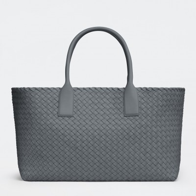 Bottega Veneta Cabat Medium Bag In Thunder Intrecciato Lambskin BVBS12078