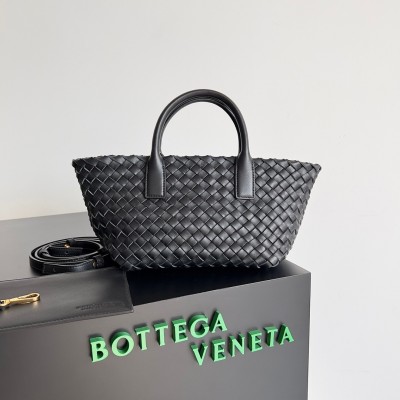 Bottega Veneta Cabat Mini Bag In Black Intrecciato Lambskin BVBS12079