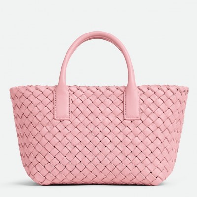 Bottega Veneta Cabat Mini Bag In Pink Intrecciato Lambskin BVBS12083