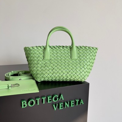 Bottega Veneta Cabat Mini Bag In Pistachio Intrecciato Lambskin BVBS12084