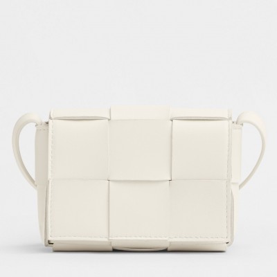 Bottega Veneta Candy Cassette Bag In White Lambskin BVBS12112