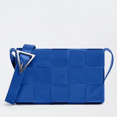 Bottega Veneta Cassette Bag In Cobalt Wrinkled Calfskin BVBS12127