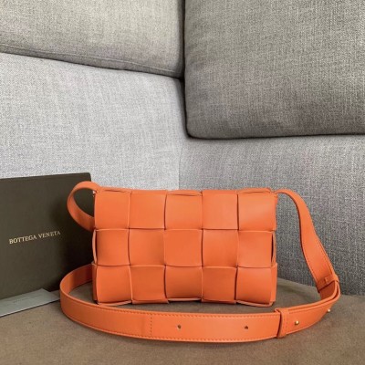 Bottega Veneta Cassette Bag In Orange Lambskin BVBS12157