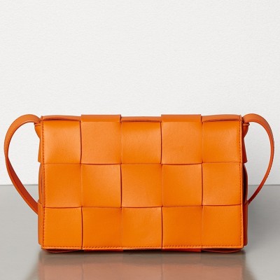 Bottega Veneta Cassette Bag In Orange Lambskin BVBS12157