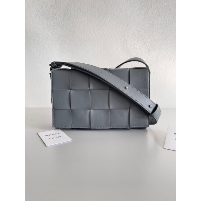 Bottega Veneta Cassette Bag In Thunder Intrecciato Lambskin BVBS12143