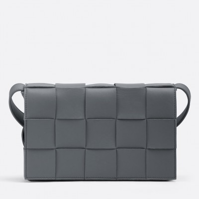 Bottega Veneta Cassette Bag In Thunder Intrecciato Lambskin BVBS12143