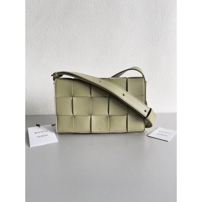 Bottega Veneta Cassette Bag In Travertine Intrecciato Lambskin BVBS12144