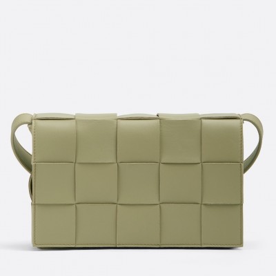 Bottega Veneta Cassette Bag In Travertine Intrecciato Lambskin BVBS12144