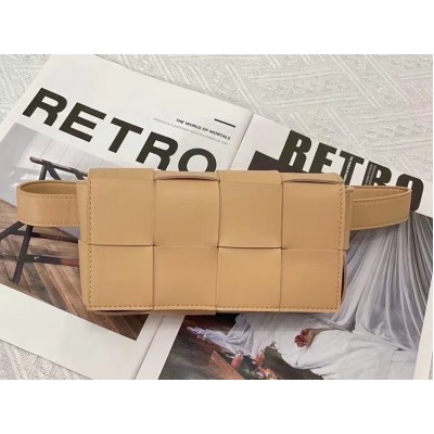 Bottega Veneta Cassette Belt Bag In Beige Intrecciato Leather BVBS12057