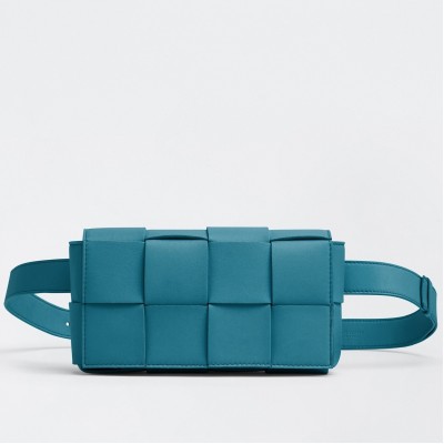 Bottega Veneta Cassette Belt Bag In Mallard Intrecciato Leather BVBS12060