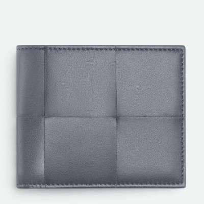 Bottega Veneta Cassette Bi-fold Wallet in Thunder Intrecciato Calfskin BVBS12567