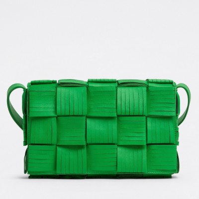 Bottega Veneta Cassette Fringed Bag In Parakeet Lambskin BVBS12148