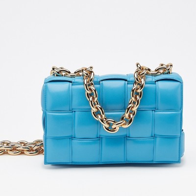 Bottega Veneta Chain Cassette Bag In Blue Calfskin BVBS12209