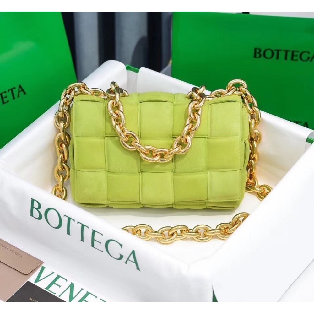 Bottega Veneta Chain Cassette Bag In Kiwi Suede BVBS12214