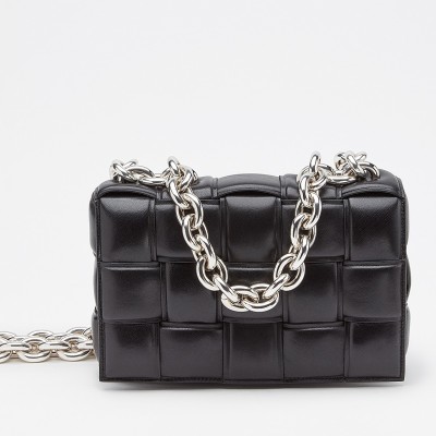 Bottega Veneta Chain Cassette Bag In Noir Calfskin BVBS12218