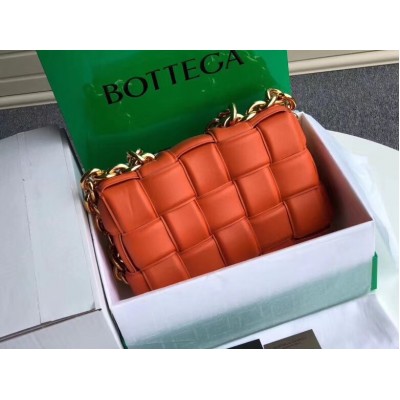 Bottega Veneta Chain Cassette Bag In Orange Calfskin BVBS12219