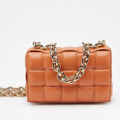 Bottega Veneta Chain Cassette Bag In Orange Calfskin BVBS12219