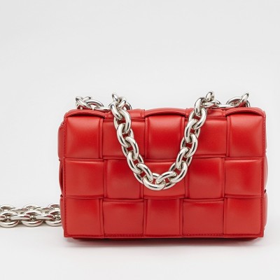 Bottega Veneta Chain Cassette Bag In Red Calfskin BVBS12223