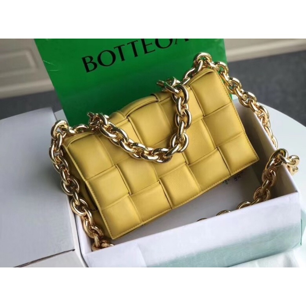 Bottega Veneta Chain Cassette Bag In Yellow Calfskin BVBS12226