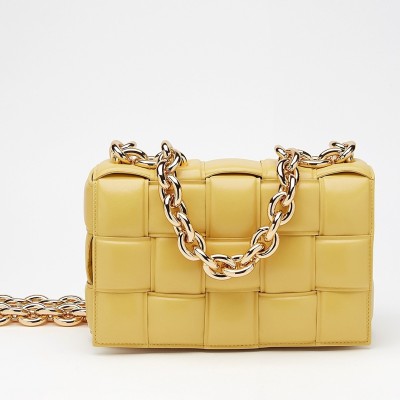 Bottega Veneta Chain Cassette Bag In Yellow Calfskin BVBS12226