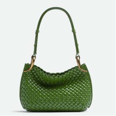 Bottega Veneta Clicker Small Bag in Avocado Intrecciato Lambskin BVBS12519