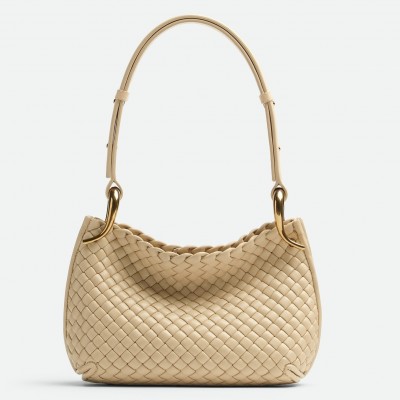 Bottega Veneta Clicker Small Bag in Porridge Intrecciato Lambskin BVBS12521