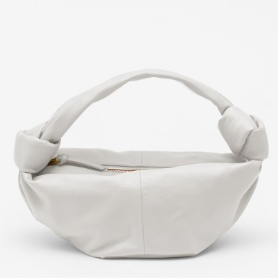 Bottega Veneta Double Knot Bag In White Calfskin BVBS12384