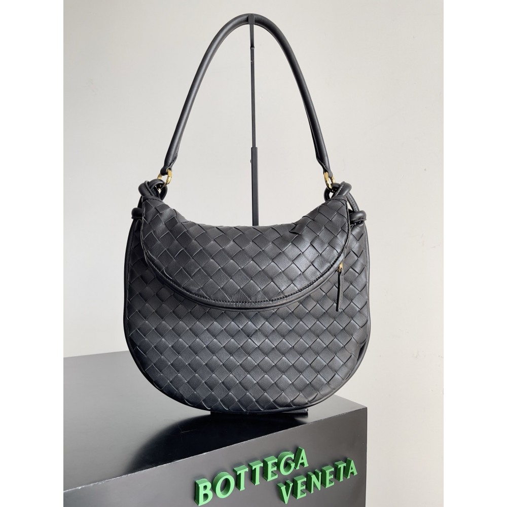 Bottega Veneta Gemelli Medium Bag in Black Intrecciato Lambskin BVBS12290