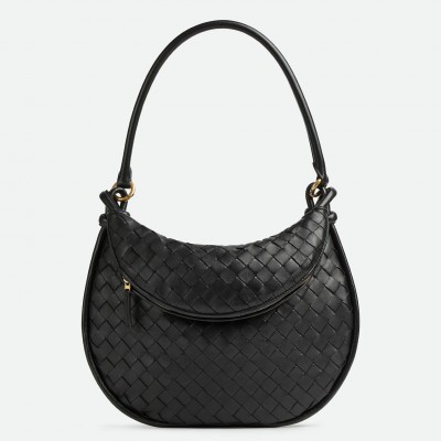 Bottega Veneta Gemelli Medium Bag in Black Intrecciato Lambskin BVBS12290