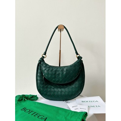 Bottega Veneta Gemelli Medium Bag in Emerald Green Intrecciato Lambskin BVBS12291