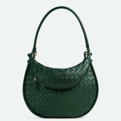 Bottega Veneta Gemelli Medium Bag in Emerald Green Intrecciato Lambskin BVBS12291