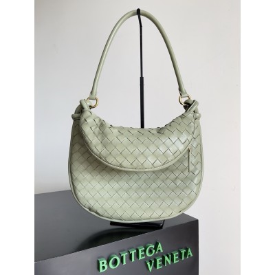 Bottega Veneta Gemelli Medium Bag in Travertine Intrecciato Lambskin BVBS12294