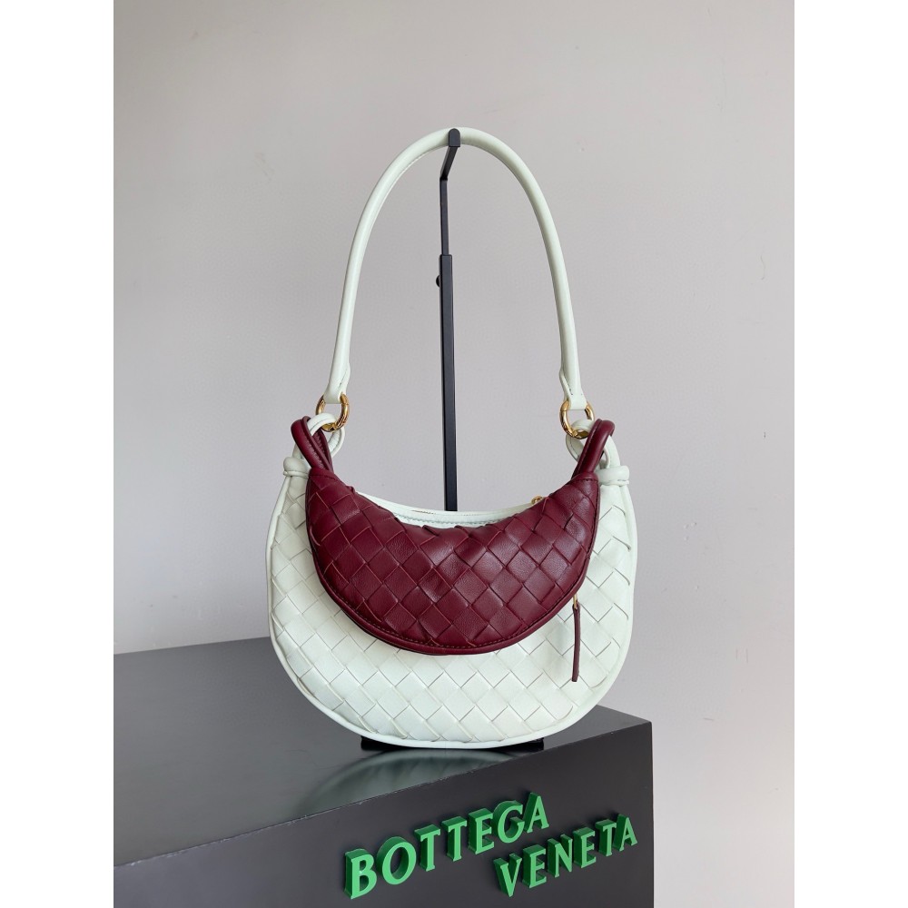 Bottega Veneta Gemelli Small Bag in Glacier/Barolo Intrecciato Lambskin BVBS12297