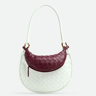 Bottega Veneta Gemelli Small Bag in Glacier/Barolo Intrecciato Lambskin BVBS12297