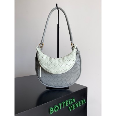 Bottega Veneta Gemelli Small Bag in Grey/Glacier Intrecciato Lambskin BVBS12298